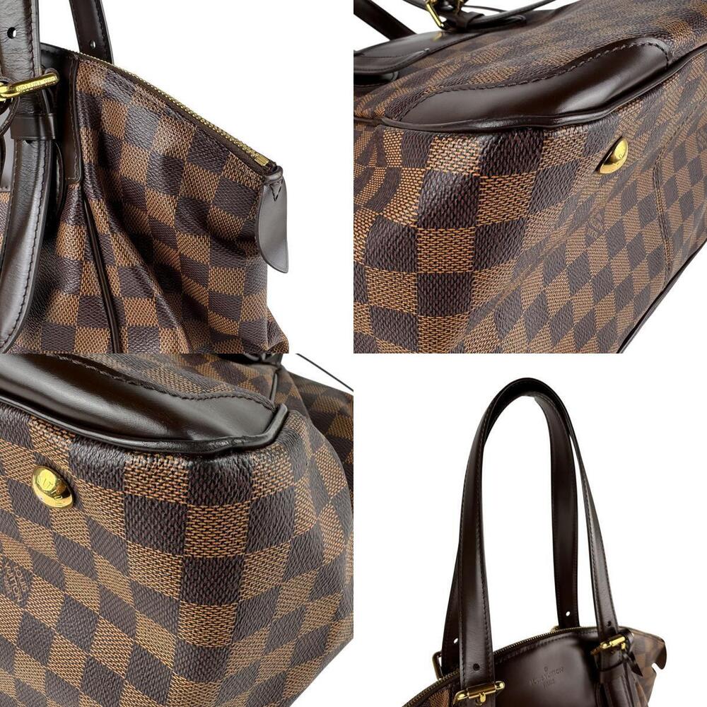 Louis Vuitton Damier Ebene Brown Verona Handbag Canvas Ebene Brown Leather - Picture 4 of 4